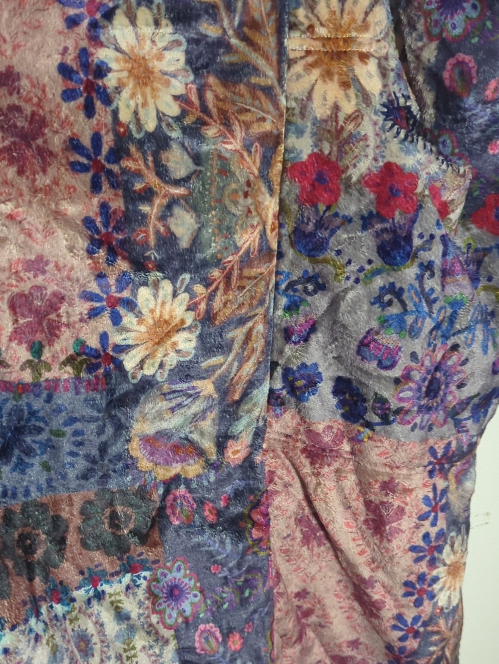 Natural Life Womens Hooded Blanket Robe Boho Jewel Tone Gypsy Floral Medium Smal - Picture 10 of 16